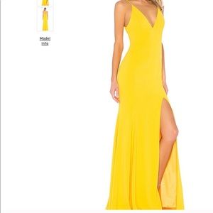 Jay Godfrey floor length yellow dress, sz 4